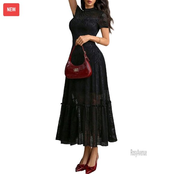 chinese dress ladies Lilia Slip Dress in Double Layer Silk Cotton Voile w/ French Lace  LFrank